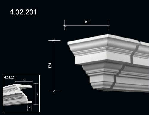 4.32.231  Polyurethane decorative elements