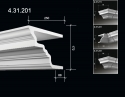 4.31.201 Polyurethane cornices with a smooth profile