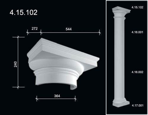 4.15.102 Капитель полуколонны   из полиуретана