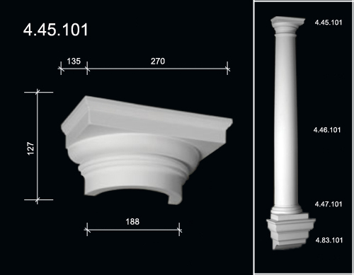 4.45.101 Polyurethane semicolumn capitol 