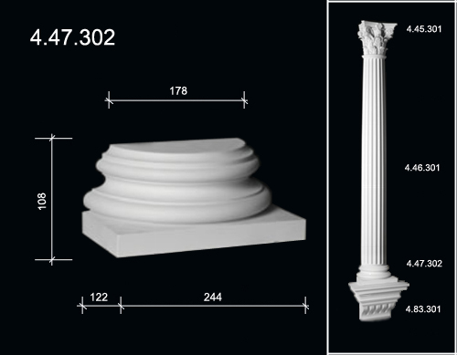 4.47.302 База полуколонны  из полиуретана