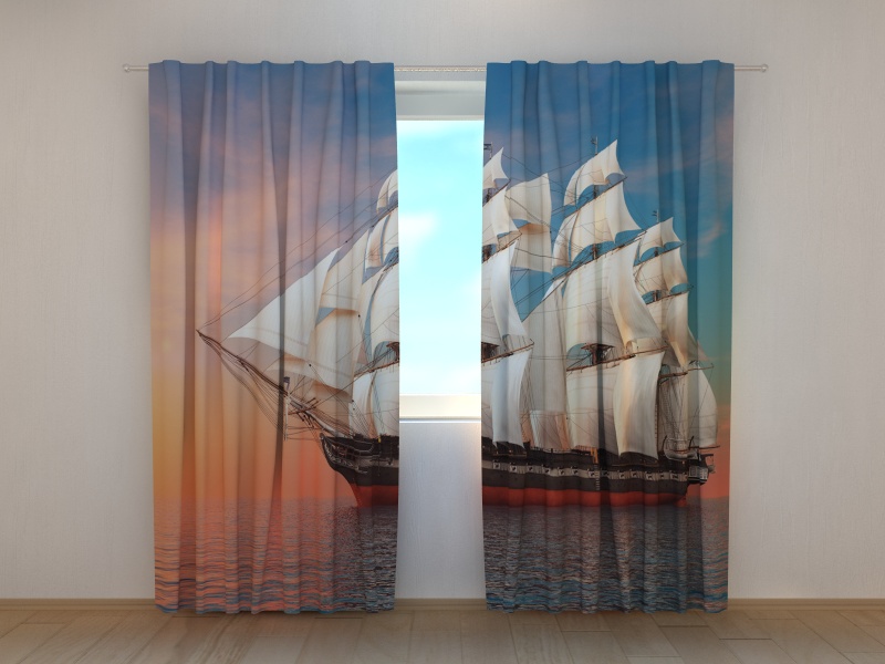 Photo curtains  Big Sailing-ship