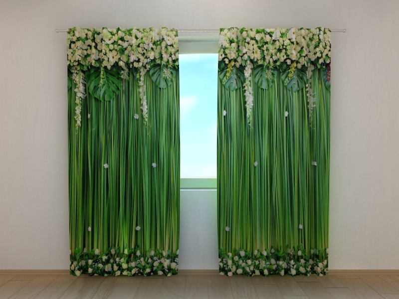 Photo curtains Flower Lambrequins Snow-White Flowers