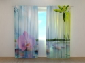 Photo curtains Orchid In Japanese Fountain