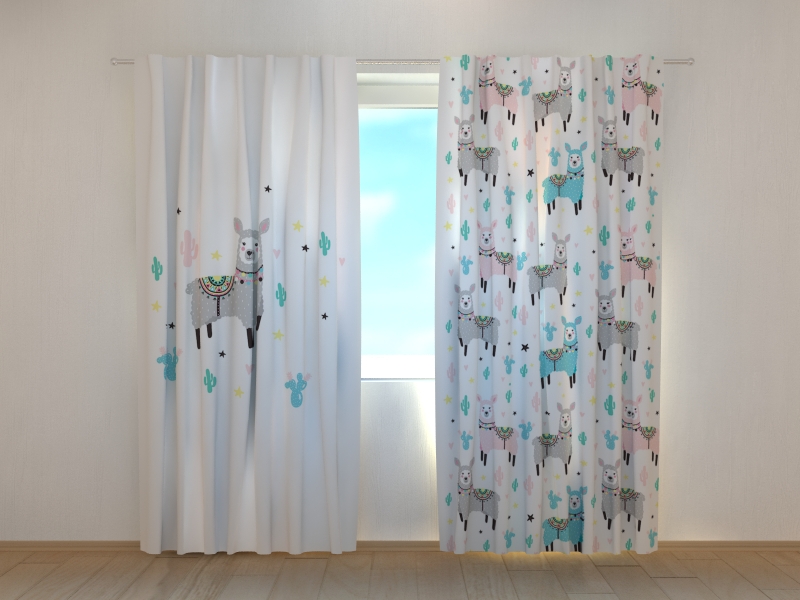 Photo curtains Happy Lama