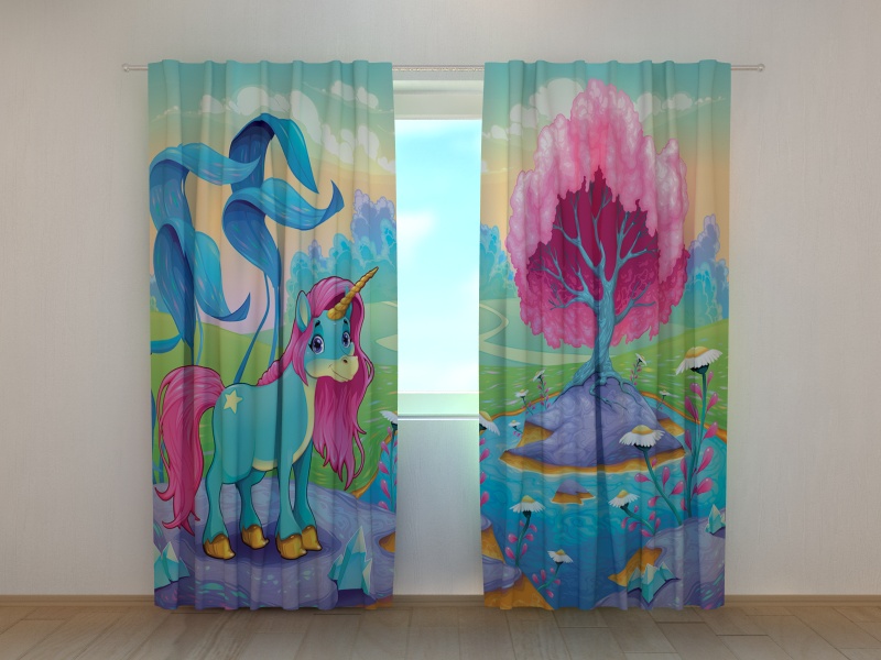 Photo curtains Happy Unicorn