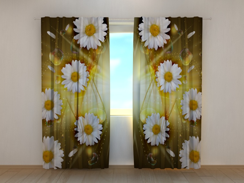 Photo curtains  Abstract Chamomile Flowers