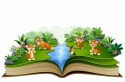 Open book with the animal cartoon 2