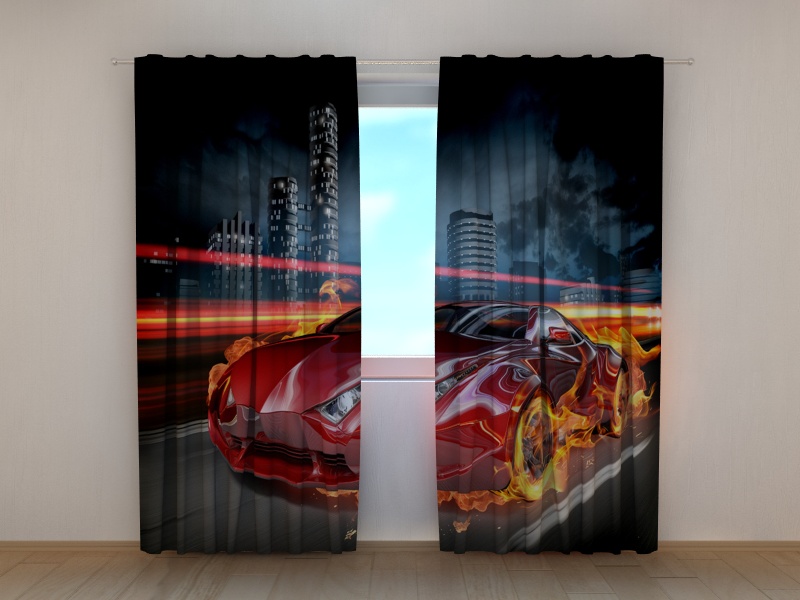 Photo curtains Fiery Supercar