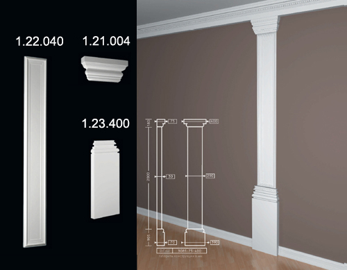 1.21.004+1.22.040+1.23.400 Polyurethane pilasters