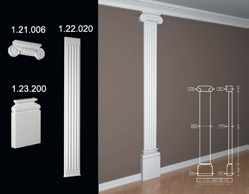 1.21.006+1.22.020+1.23.200 Polyurethane pilasters