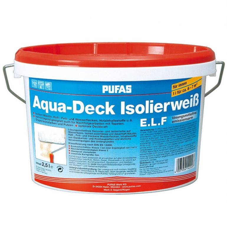 Izolācijas krāsa, balta Aqua-Deck E.L.F. 