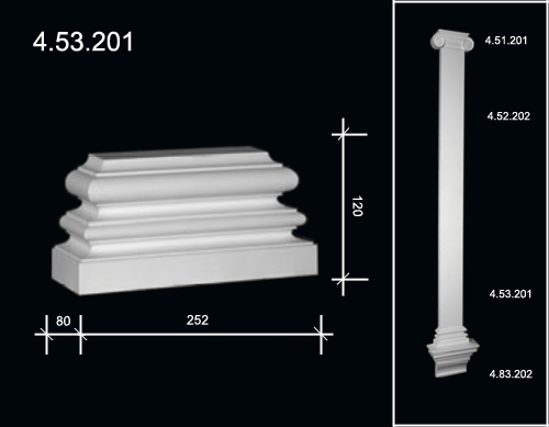 4.53.201 Polyurethane facade pilasters