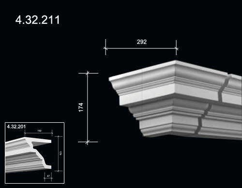 4.32.211  Polyurethane decorative elements